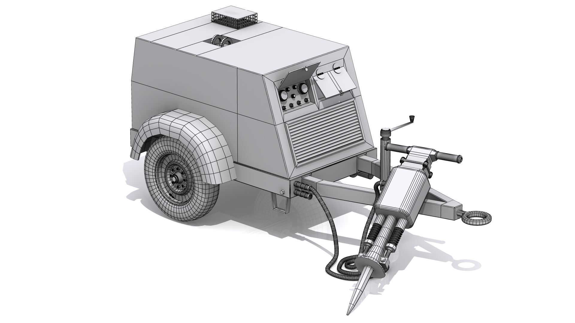 pneumatic jack Hammer and compressor by DarkstarDesigns 3DOcean